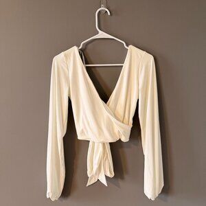 Lulus Long Sleeve Cross Over Top